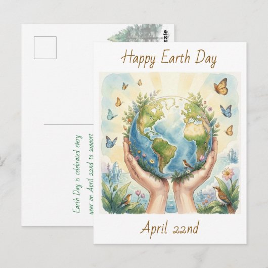 Happy Earth Day April 22nd   ポストカード (正面/裏面)