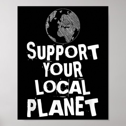 Happy Earth Day Support Your Local Planet Kids Men ポスター (正面)