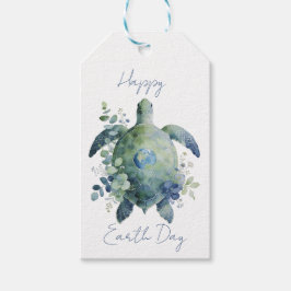 Happy Earth Day Turtle Design ギフトタグ