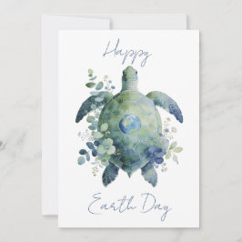 Happy Earth Day Turtle Design シーズンカード
