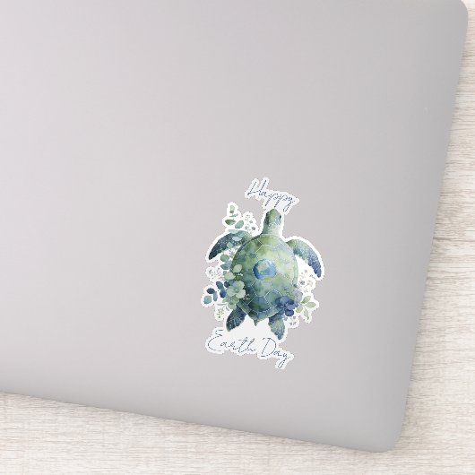 Happy Earth Day Turtle Design シール (詳細)