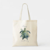 Happy Earth Day Turtle Design トートバッグ (裏面)