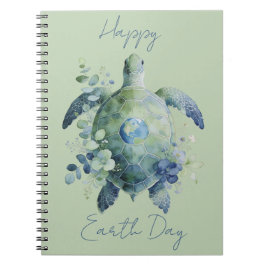 Happy Earth Day Turtle Design ノートブック