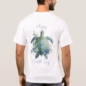 Happy Earth Day Turtle Design Tシャツ (裏面)