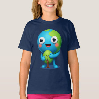 Happy Earth Hugging Tree Shirt Cute Nature Tシャツ