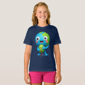 Happy Earth Hugging Tree Shirt Cute Nature Tシャツ (正面フル)
