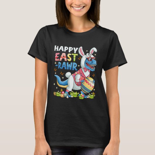 Happy East-Rawr Dino Dinosaur Easter Day For Toddl Tシャツ (正面)