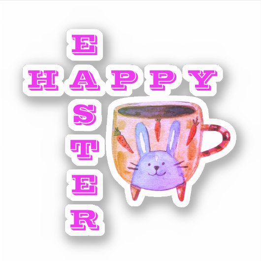 "HAPPY EASTER" うさぎ シール (正面)