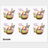 "HAPPY EASTER" うさぎ スクエアシール (シート)