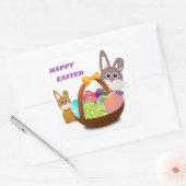 "HAPPY EASTER" うさぎ スクエアシール (封筒)