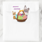 "HAPPY EASTER" うさぎ スクエアシール (バッグ)