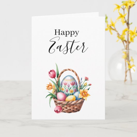 Happy Easter カード (黄色い花)