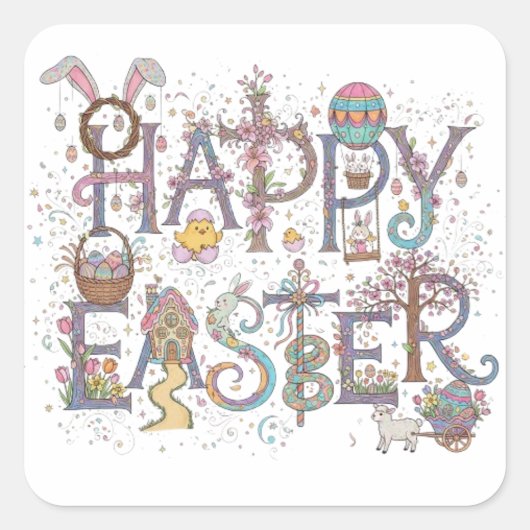 HAPPY EASTER ステッカー (正面)