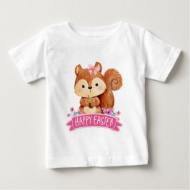 Happy Easter リス ベビーTシャツ
