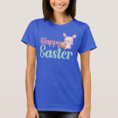 HAPPY EASTER 楽しいイースターうさぎの卵狩り Tシャツ (正面)