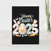 Happy Easter 2025 Bunny Rabbit Face Easter Day Wom カード (正面)