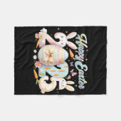 Happy Easter 2025 Bunny Rabbit Face Easter Day Wom フリースブランケット (正面(横))