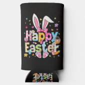 Happy Easter 2026 Cute Bunny Rabbit スリム缶クーラー (裏面)