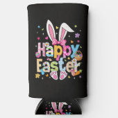 Happy Easter 2026 Cute Bunny Rabbit スリム缶クーラー (正面)