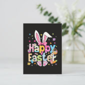 Happy Easter 2026 Cute Bunny Rabbit ポストカード (スタンド正面)