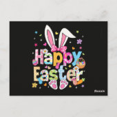 Happy Easter 2026 Cute Bunny Rabbit ポストカード (裏面)