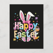 Happy Easter 2026 Cute Bunny Rabbit ポストカード (正面)