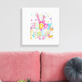 Happy Easter 2026 Cute Bunny Rabbit Easter Day Wom キャンバスプリント (インサイチュ (リビング))