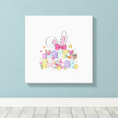 Happy Easter 2026 Cute Bunny Rabbit Easter Day Wom キャンバスプリント (インサイチュ (ウッドフロア))