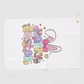 Happy Easter 2026 Cute Bunny Rabbit Easter Day Wom ゴルフタオル (横)