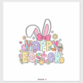 Happy Easter 2026 Cute Bunny Rabbit Easter Day Wom シール (シート)