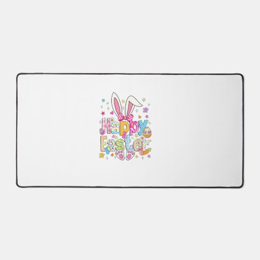 Happy Easter 2026 Cute Bunny Rabbit Easter Day Wom デスクマット (正面)