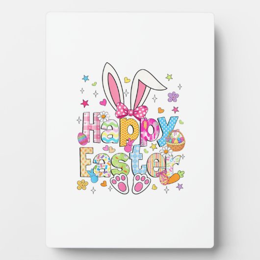 Happy Easter 2026 Cute Bunny Rabbit Easter Day Wom フォトプラーク (正面)