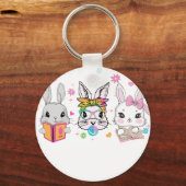 happy easter (2), retro, vintage キーホルダー (正面)