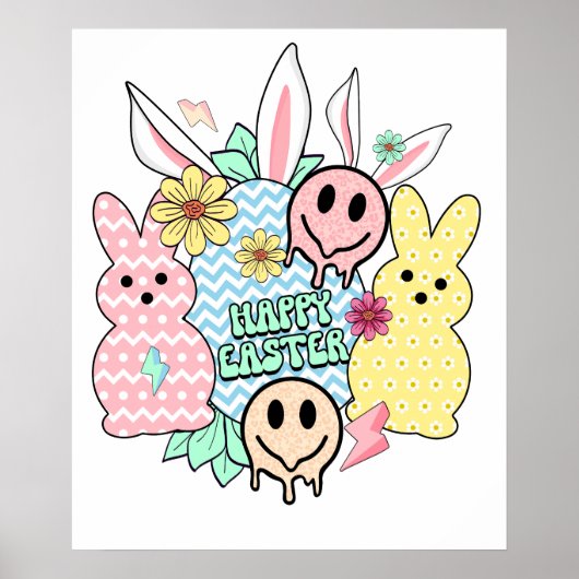 happy easter (6), retro, vintage ポスター (正面)