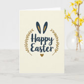 Happy Easter Animal Ears Card カード (黄色い花)