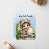 Happy Easter Baby Girl ノートカード (正面/裏面インサイチュ)