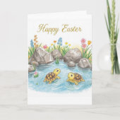 Happy easter baby turtles カード (正面)