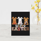 Happy Easter Baseball Football Basketball Bunny Ra カード (黄色い花)