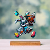 Happy Easter Basketball Boys Easter Bunny Funny Ea アクリルサイン (ニュートラル)