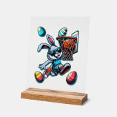 Happy Easter Basketball Boys Easter Bunny Funny Ea アクリルサイン (傾斜)
