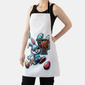 Happy Easter Basketball Boys Easter Bunny Funny Ea エプロン (インサイチュ)