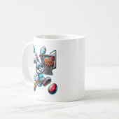 Happy Easter Basketball Boys Easter Bunny Funny Ea コーヒーマグカップ (正面左)