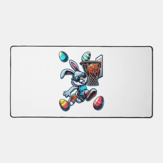 Happy Easter Basketball Boys Easter Bunny Funny Ea デスクマット (正面)
