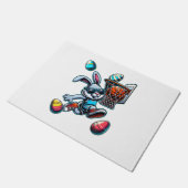 Happy Easter Basketball Boys Easter Bunny Funny Ea ドアマット (アングル)