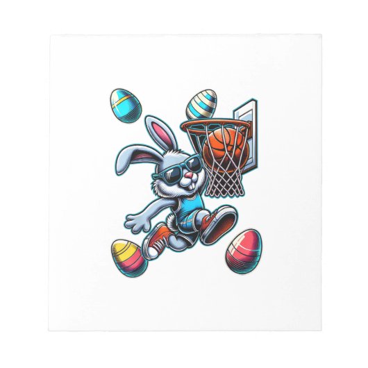 Happy Easter Basketball Boys Easter Bunny Funny Ea ノートパッド (正面)