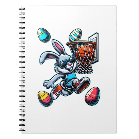 Happy Easter Basketball Boys Easter Bunny Funny Ea ノートブック (正面)