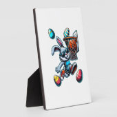 Happy Easter Basketball Boys Easter Bunny Funny Ea フォトプラーク (側面)
