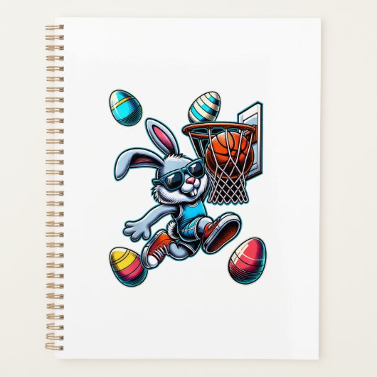 Happy Easter Basketball Boys Easter Bunny Funny Ea プランナー手帳 (正面)