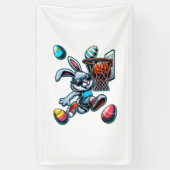 Happy Easter Basketball Boys Easter Bunny Funny Ea 横断幕 (縦)