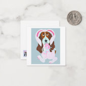 Happy Easter Basset Hound Easter Bunny card ノートカード (正面/裏面インサイチュ)